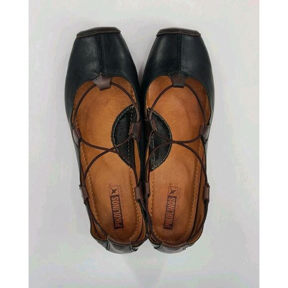 Pikolinos Women’s Leather Gandia Ghillie Lace Low Pumps Comfort Square Toe 39 - Picture 1 of 14